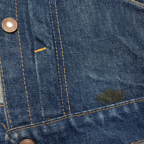 Vintage early 1970's Denim Jacket, upcycled with hand embroidery, size XS - S - Picture 6 of 10